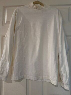 Cherokee White Long Sleeve Cotton Turtleneck Shirt L Men’s Casual Basic Solid